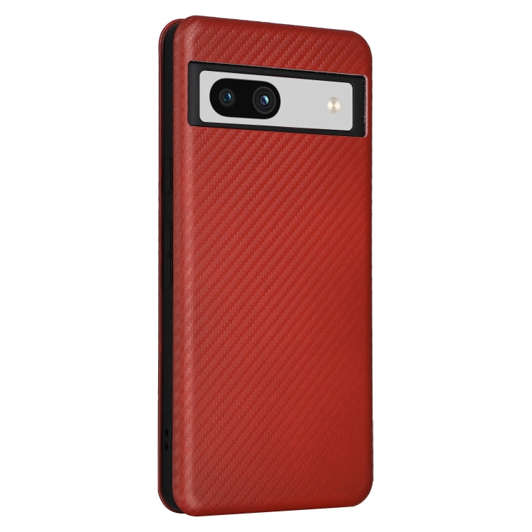 For Google Pixel 7a Carbon Fiber Texture Flip Leather Phone Case