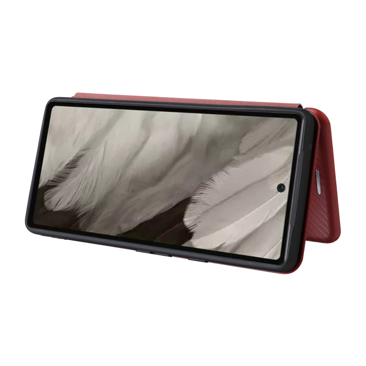 For Google Pixel 7a Carbon Fiber Texture Flip Leather Phone Case