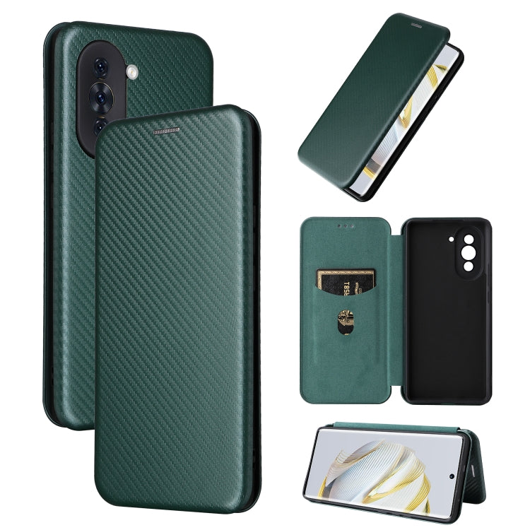 For Huawei nova 10 Carbon Fiber Texture Flip Leather Phone Case