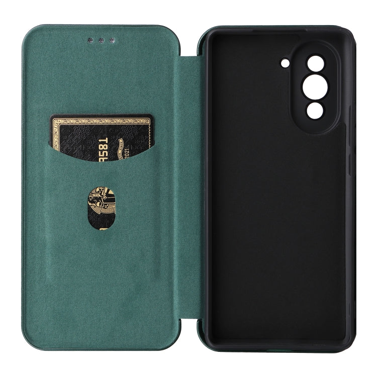 For Huawei nova 10 Carbon Fiber Texture Flip Leather Phone Case
