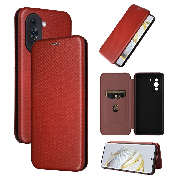 For Huawei nova 10 Carbon Fiber Texture Flip Leather Phone Case