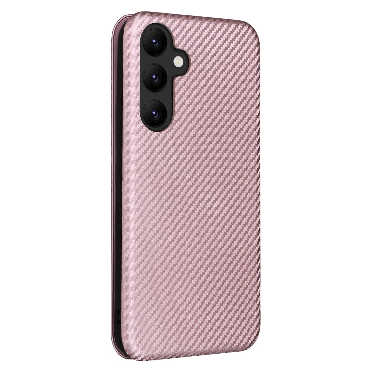 For Samsung Galaxy A34 5G Carbon Fiber Texture Flip Leather Phone Case