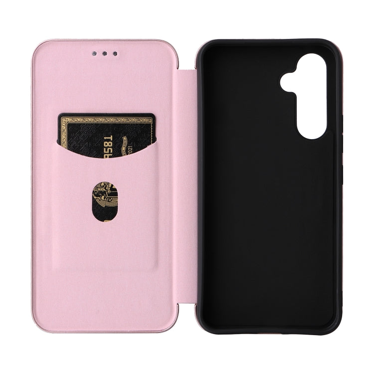 For Samsung Galaxy A34 5G Carbon Fiber Texture Flip Leather Phone Case