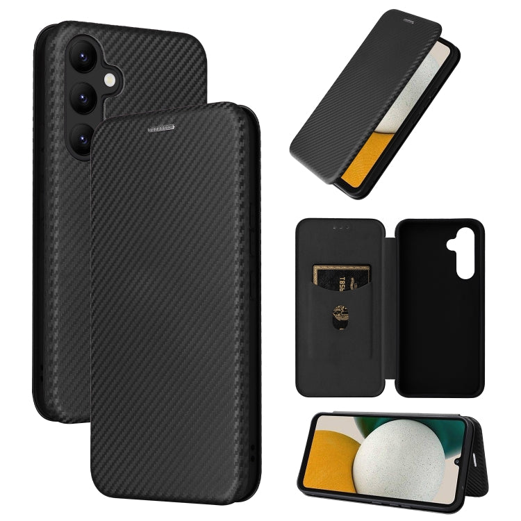 For Samsung Galaxy A34 5G Carbon Fiber Texture Flip Leather Phone Case