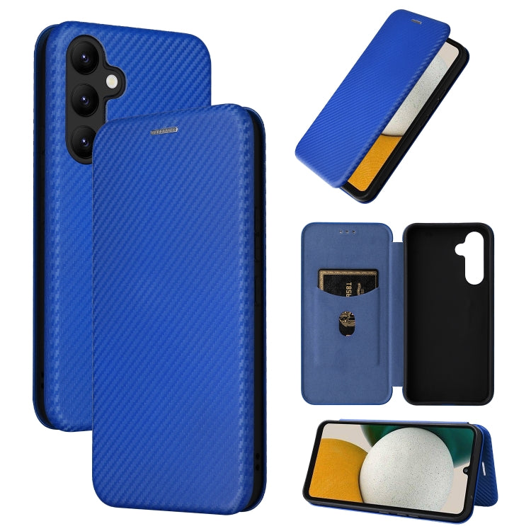 For Samsung Galaxy A34 5G Carbon Fiber Texture Flip Leather Phone Case