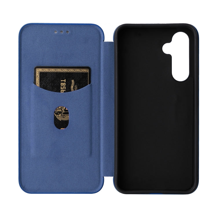 For Samsung Galaxy A34 5G Carbon Fiber Texture Flip Leather Phone Case