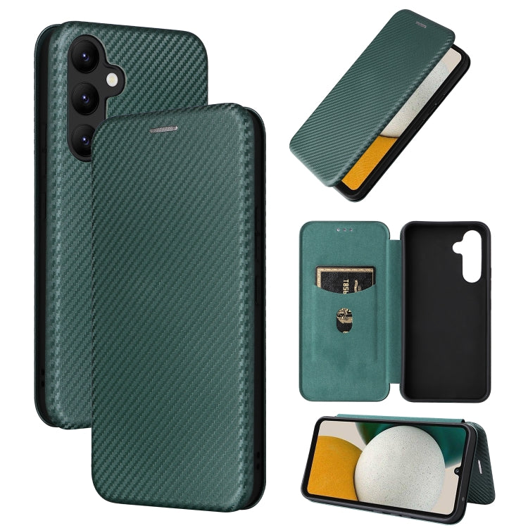 For Samsung Galaxy A34 5G Carbon Fiber Texture Flip Leather Phone Case