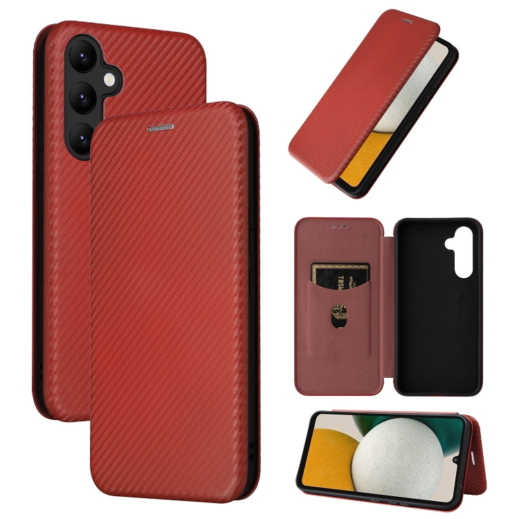 For Samsung Galaxy A34 5G Carbon Fiber Texture Flip Leather Phone Case