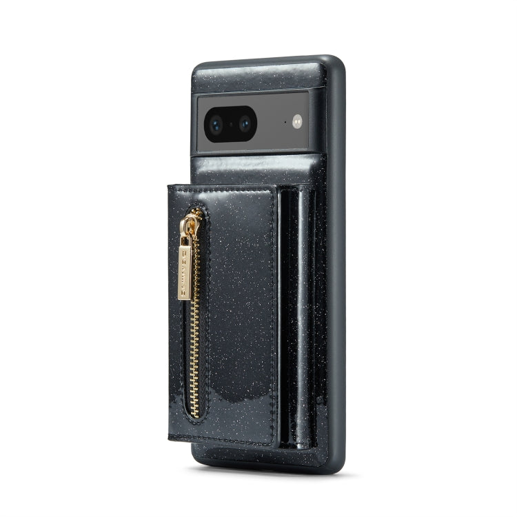For Google Pixel 7 DG.MING M3 Series Glitter Powder Card Bag Leather Case