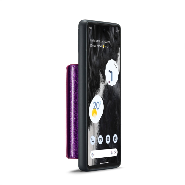 For Google Pixel 7 DG.MING M3 Series Glitter Powder Card Bag Leather Case