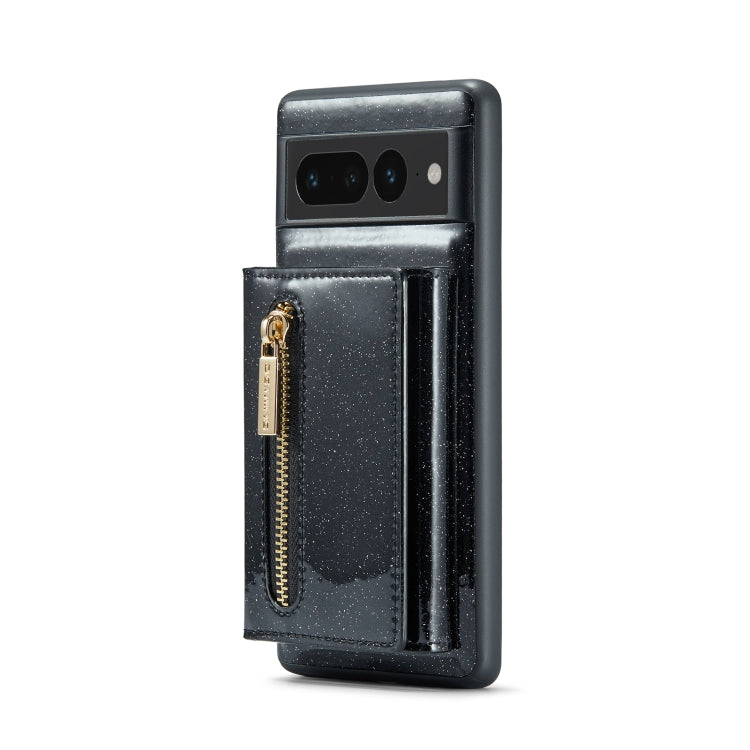 For Google Pixel 7 Pro DG.MING M3 Series Glitter Powder Card Bag Leather Case