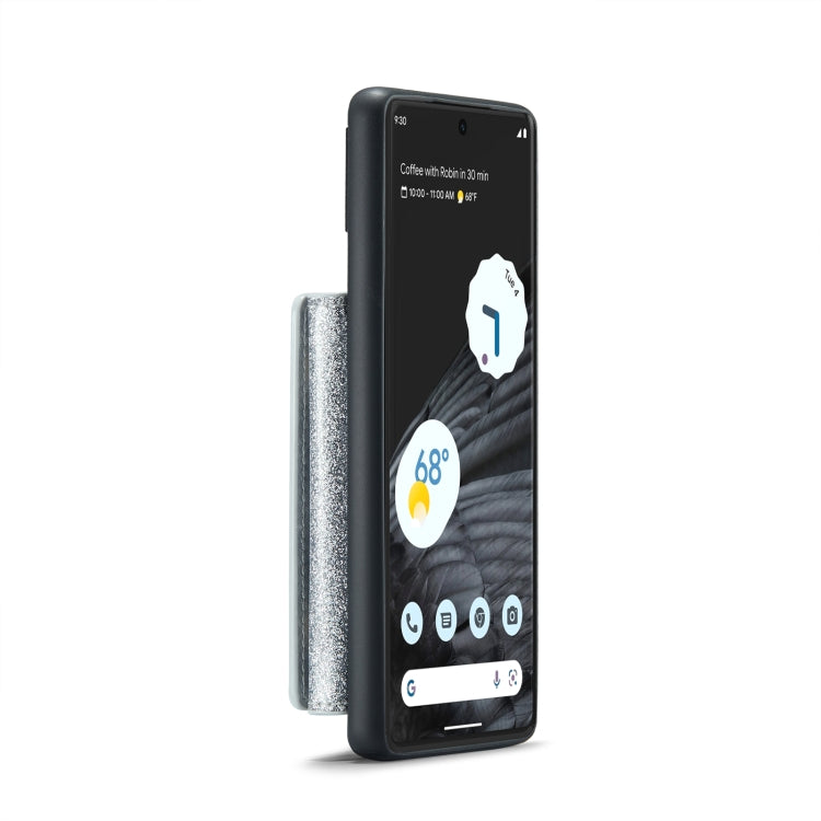 For Google Pixel 7 Pro DG.MING M3 Series Glitter Powder Card Bag Leather Case