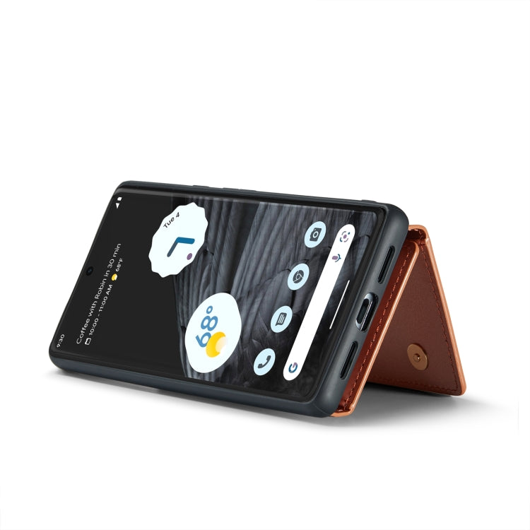 For Google Pixel 7 Pro DG.MING M3 Series Glitter Powder Card Bag Leather Case