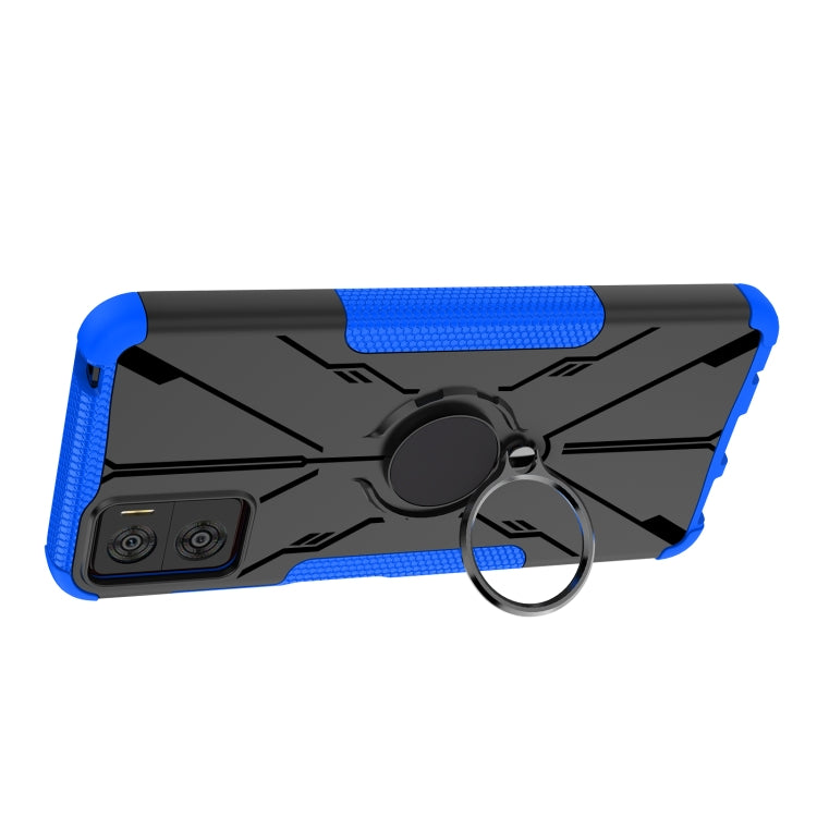 For Motorola Moto E22 Armor Bear Shockproof PC + TPU Phone Case with Ring