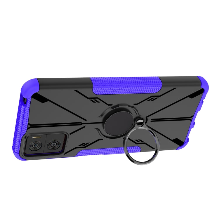 For Motorola Moto E22 Armor Bear Shockproof PC + TPU Phone Case with Ring