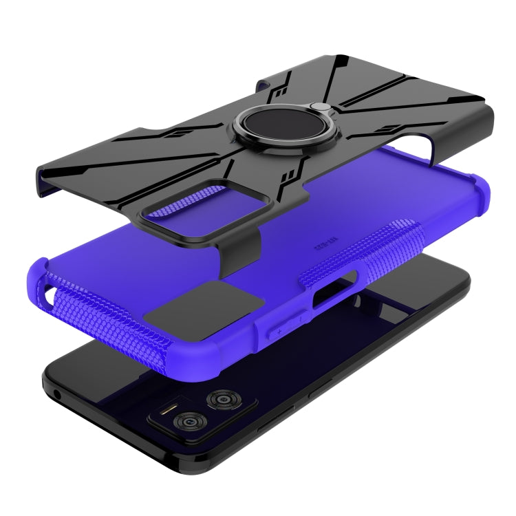 For Motorola Moto E22 Armor Bear Shockproof PC + TPU Phone Case with Ring