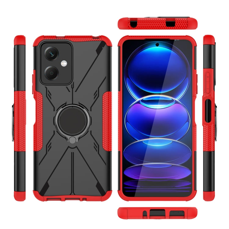 For Xiaomi Redmi Note 12 5G Armor Bear Shockproof PC + TPU Phone Case with Ring