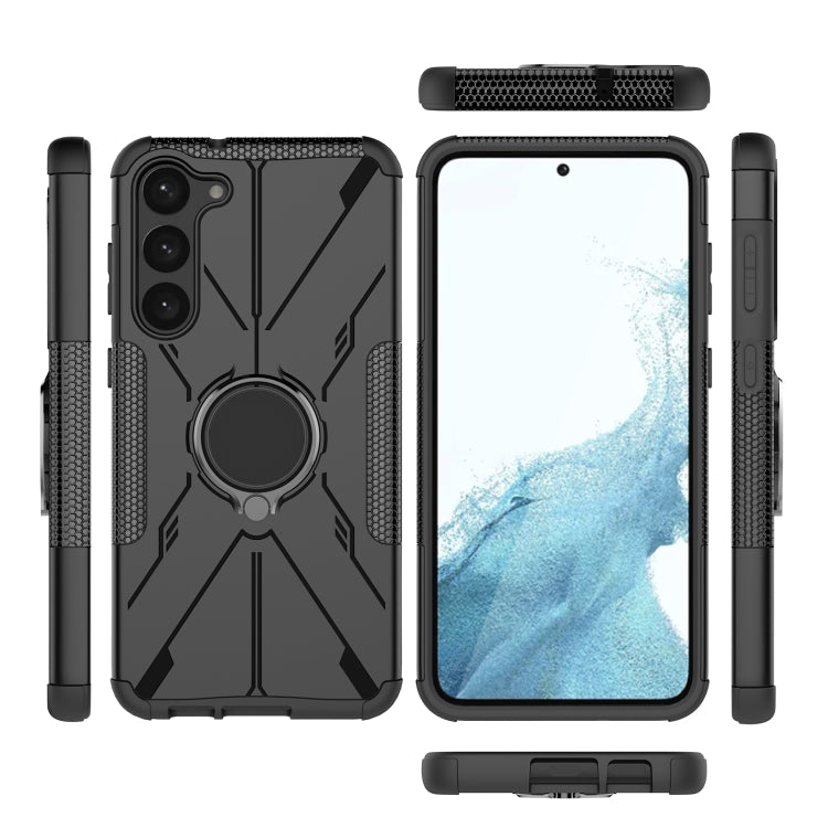 For Samsung Galaxy S23+ 5G Armor Bear Shockproof PC + TPU Phone Case with Ring