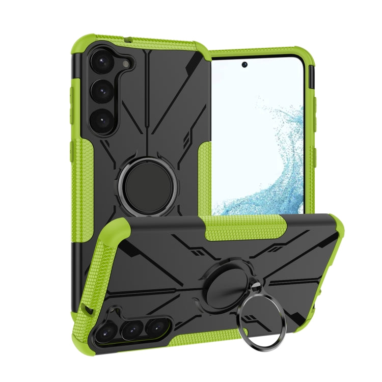 For Samsung Galaxy S23+ 5G Armor Bear Shockproof PC + TPU Phone Case with Ring