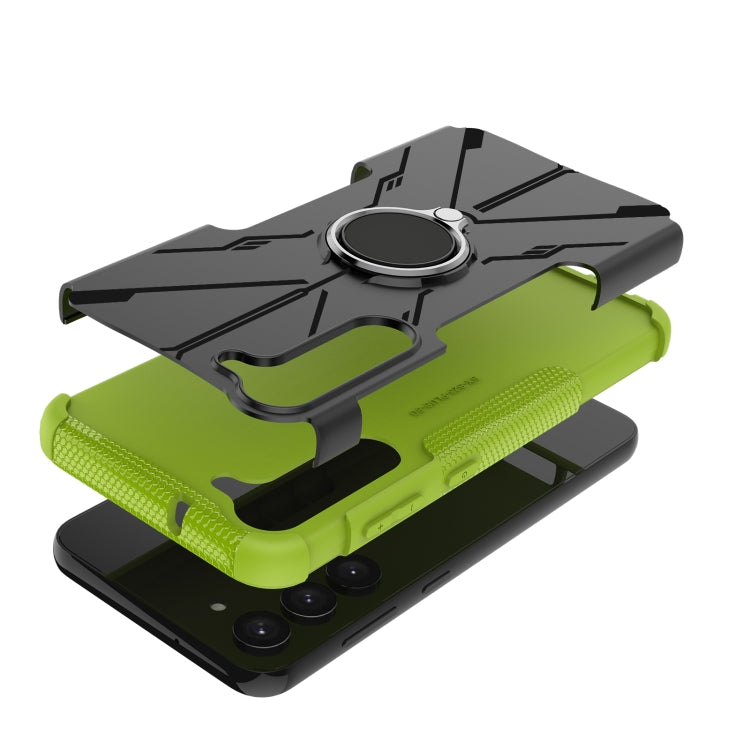 For Samsung Galaxy S23+ 5G Armor Bear Shockproof PC + TPU Phone Case with Ring