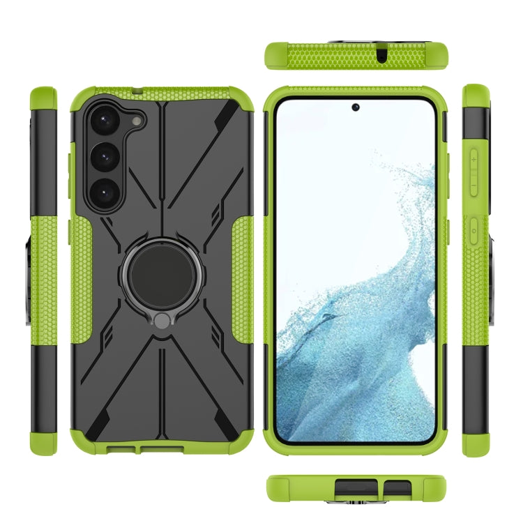 For Samsung Galaxy S23+ 5G Armor Bear Shockproof PC + TPU Phone Case with Ring