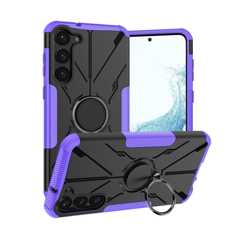 For Samsung Galaxy S23+ 5G Armor Bear Shockproof PC + TPU Phone Case with Ring