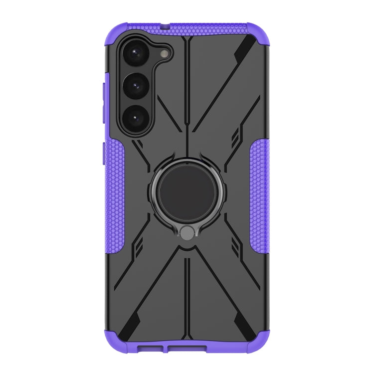 For Samsung Galaxy S23+ 5G Armor Bear Shockproof PC + TPU Phone Case with Ring