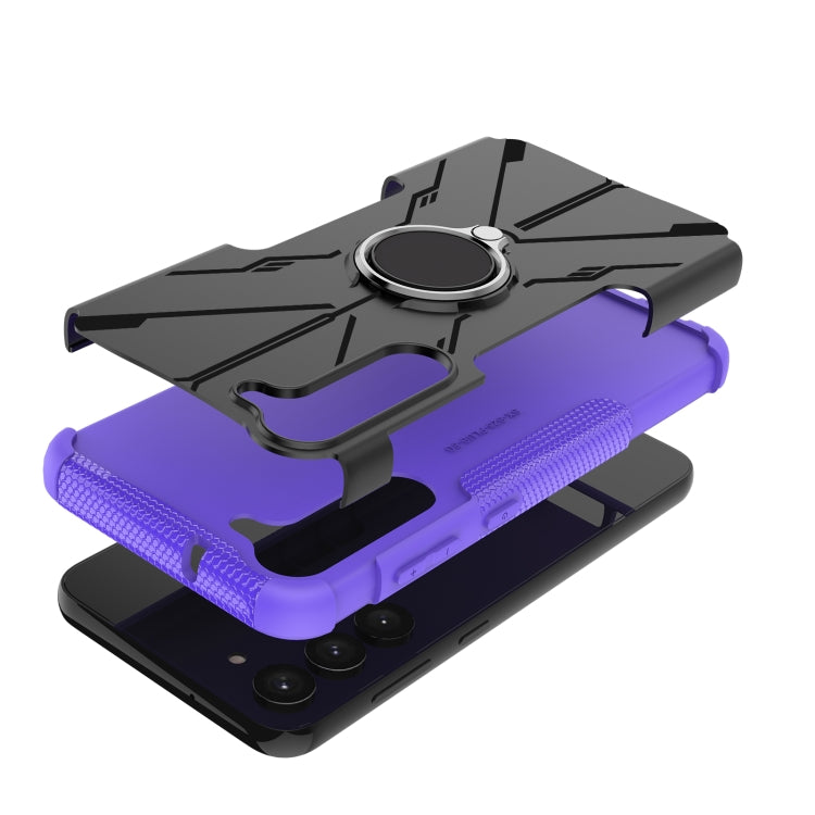 For Samsung Galaxy S23+ 5G Armor Bear Shockproof PC + TPU Phone Case with Ring