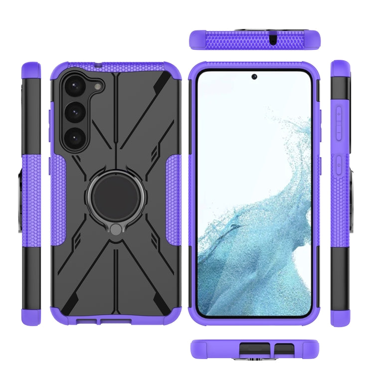 For Samsung Galaxy S23+ 5G Armor Bear Shockproof PC + TPU Phone Case with Ring
