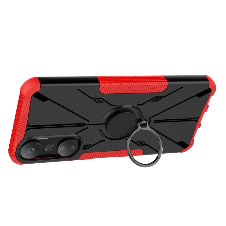 For Infinix Hot 20 4G Armor Bear Shockproof PC + TPU Phone Case with Ring