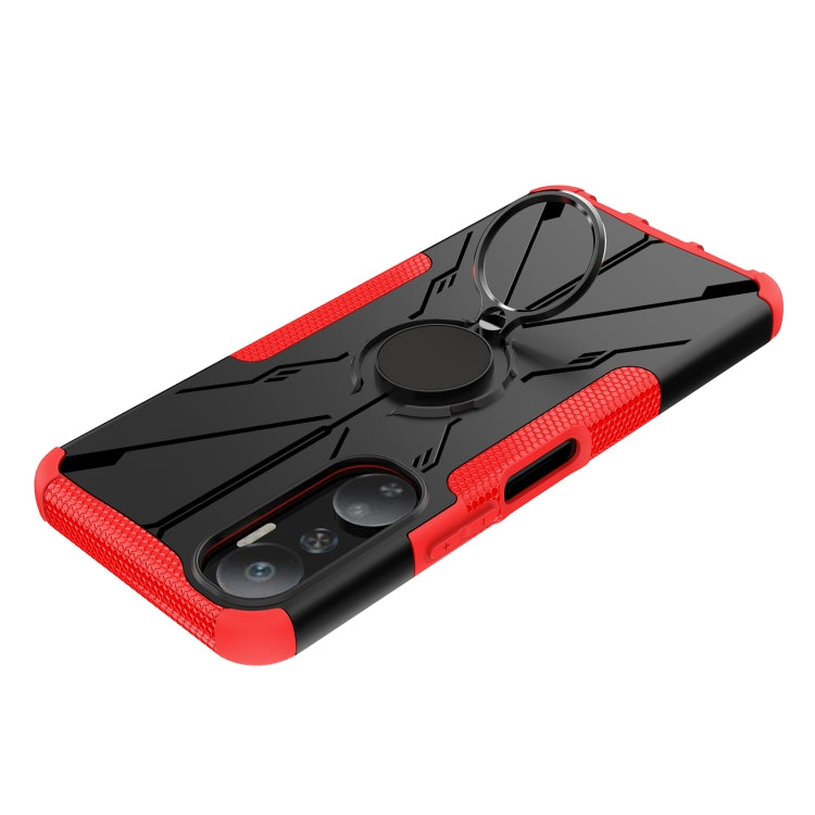 For Infinix Hot 20 4G Armor Bear Shockproof PC + TPU Phone Case with Ring