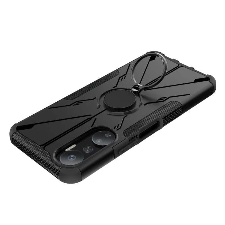 For Infinix Hot 20 4G Armor Bear Shockproof PC + TPU Phone Case with Ring
