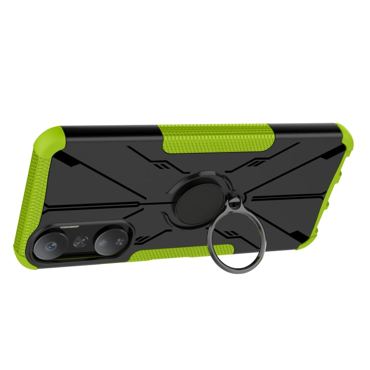 For Infinix Hot 20 4G Armor Bear Shockproof PC + TPU Phone Case with Ring