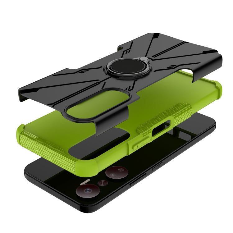 For Infinix Hot 20 4G Armor Bear Shockproof PC + TPU Phone Case with Ring