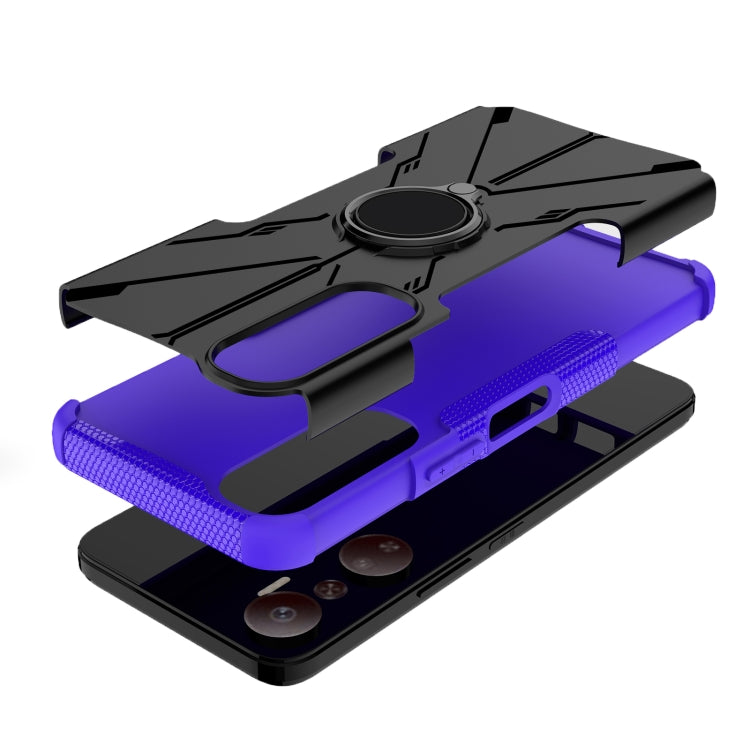 For Infinix Hot 20 4G Armor Bear Shockproof PC + TPU Phone Case with Ring