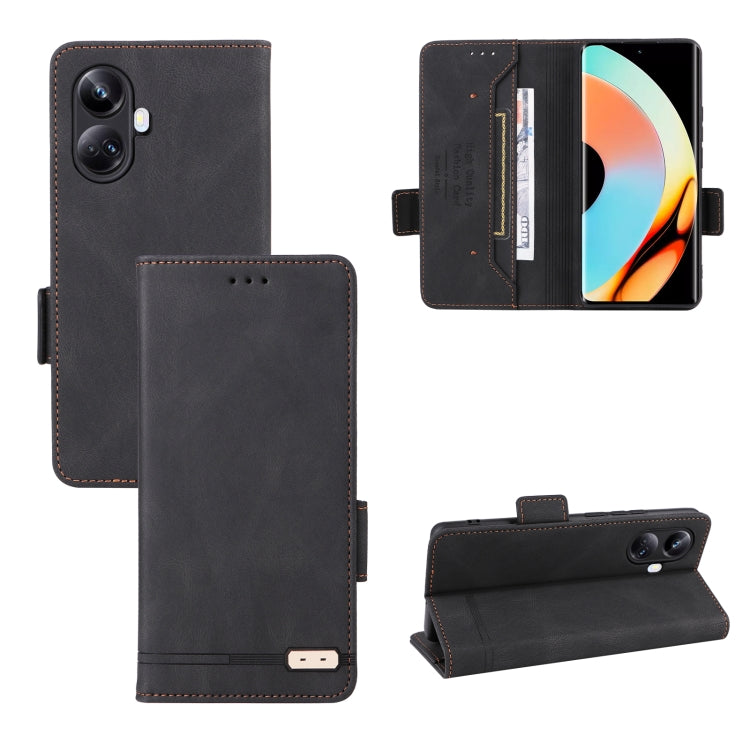 For Realme 10 Pro+ Magnetic Clasp Leather Phone Case