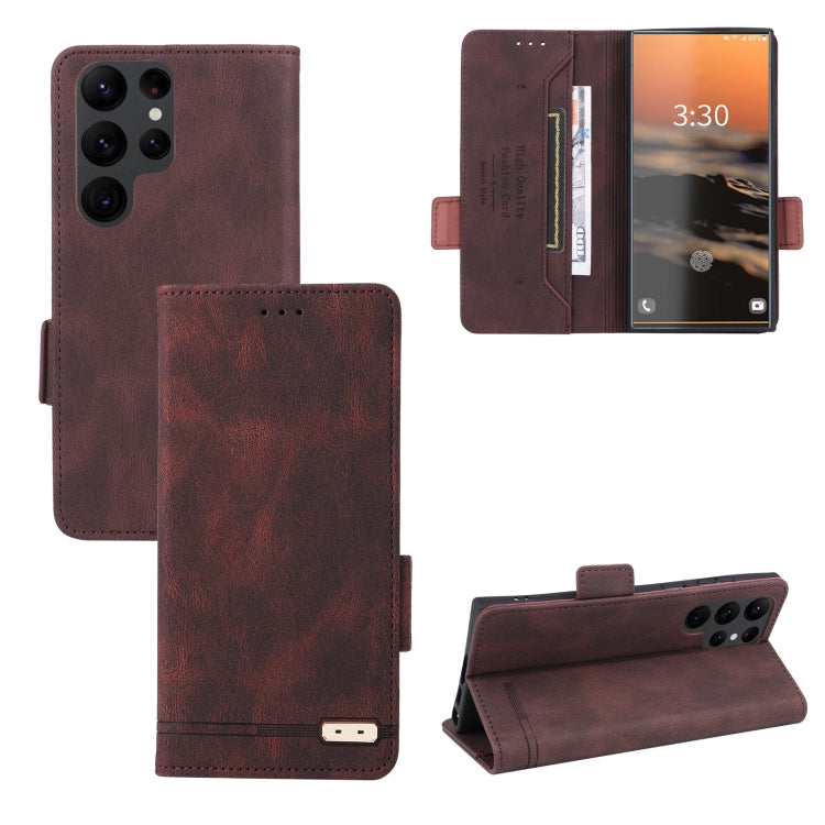 For Samsung Galaxy S23 Ultra 5G Magnetic Clasp Leather Phone Case