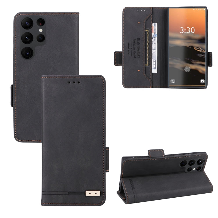 For Samsung Galaxy S23 Ultra 5G Magnetic Clasp Leather Phone Case