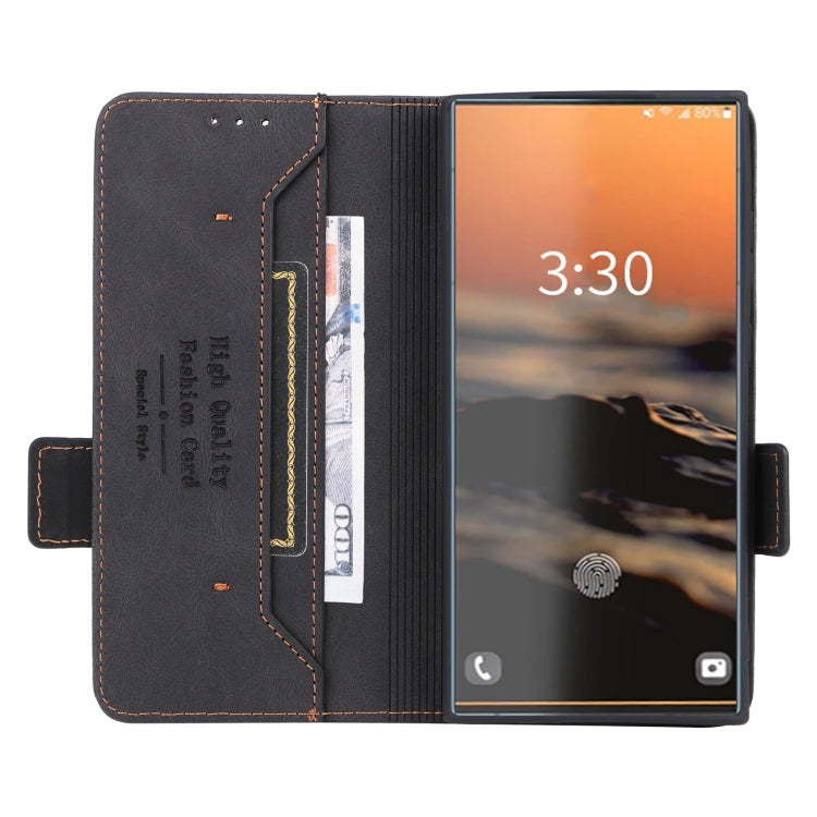 For Samsung Galaxy S23 Ultra 5G Magnetic Clasp Leather Phone Case