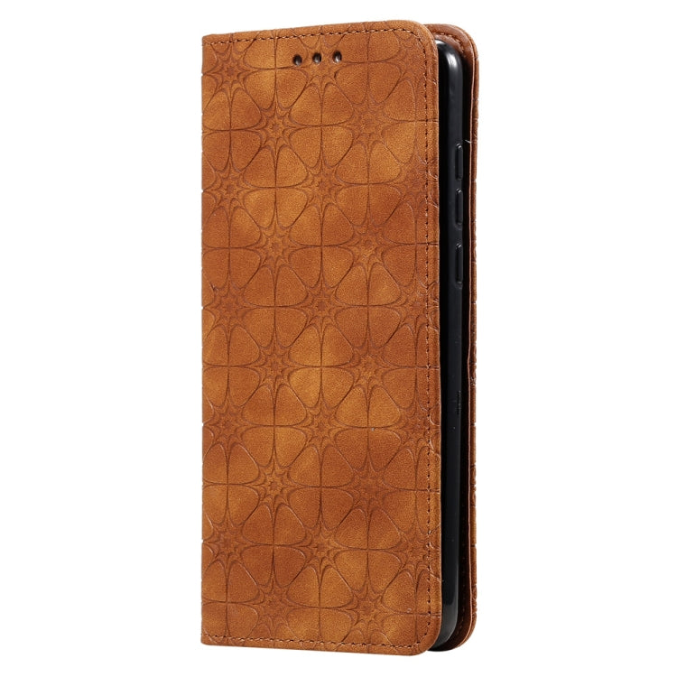 For Huawei P40 Lucky Flowers Embossing Pattern Magnetic Horizontal Flip Leather Case with Holder & Card Slots
