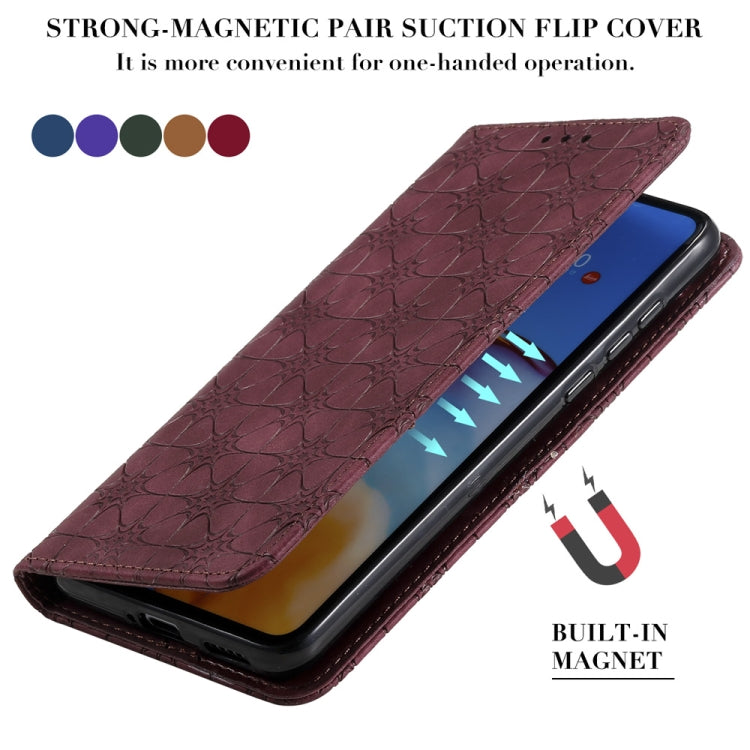 For Huawei P40 Lucky Flowers Embossing Pattern Magnetic Horizontal Flip Leather Case with Holder & Card Slots