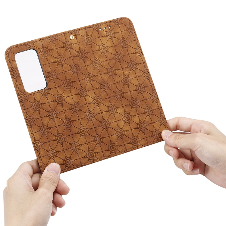 For Huawei P40 Pro+ Lucky Flowers Embossing Pattern Magnetic Horizontal Flip Leather Case with Holder & Card Slots