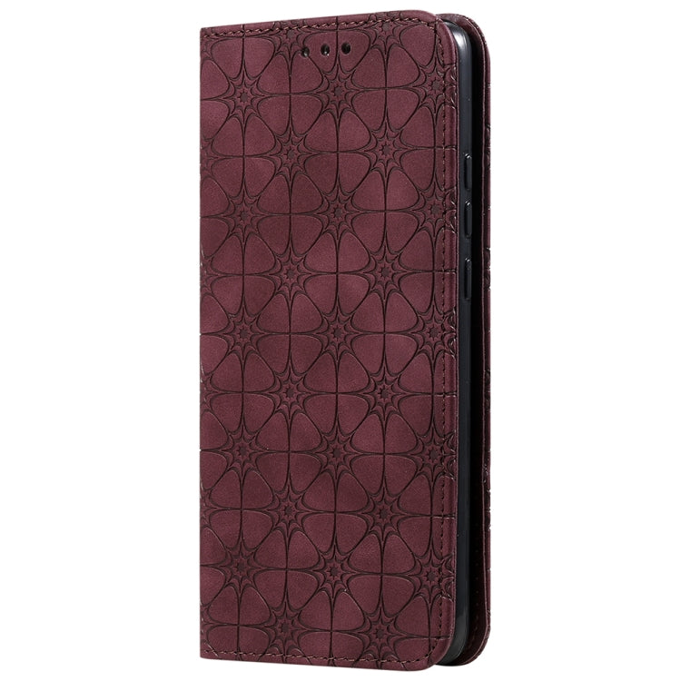For Huawei P40 Pro+ Lucky Flowers Embossing Pattern Magnetic Horizontal Flip Leather Case with Holder & Card Slots