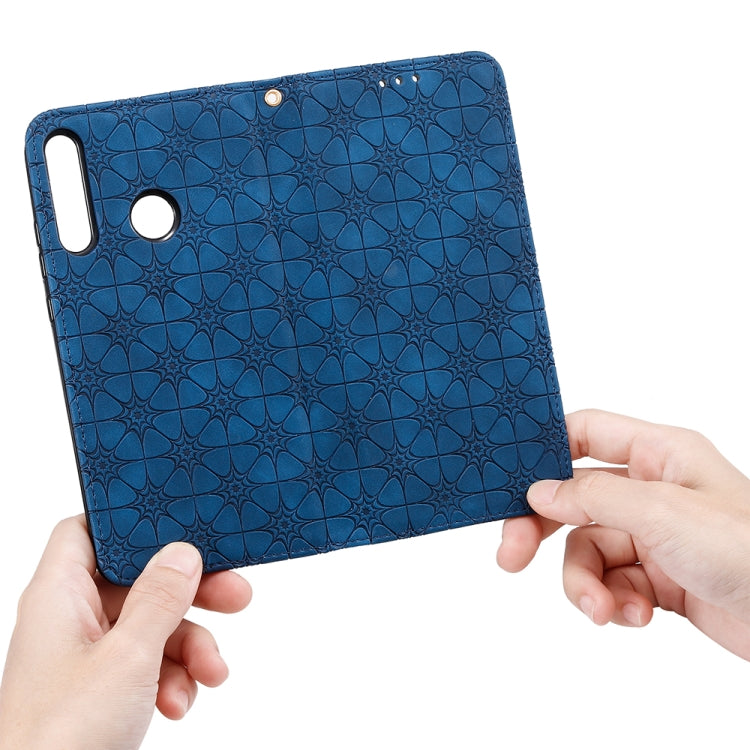 For Huawei P40 lite E / Y7p 2020 Lucky Flowers Embossing Pattern Magnetic Horizontal Flip Leather Case with Holder & Card Slots