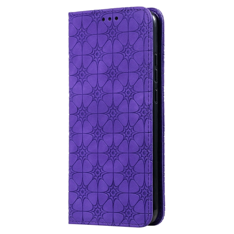 For Huawei P40 lite E / Y7p 2020 Lucky Flowers Embossing Pattern Magnetic Horizontal Flip Leather Case with Holder & Card Slots