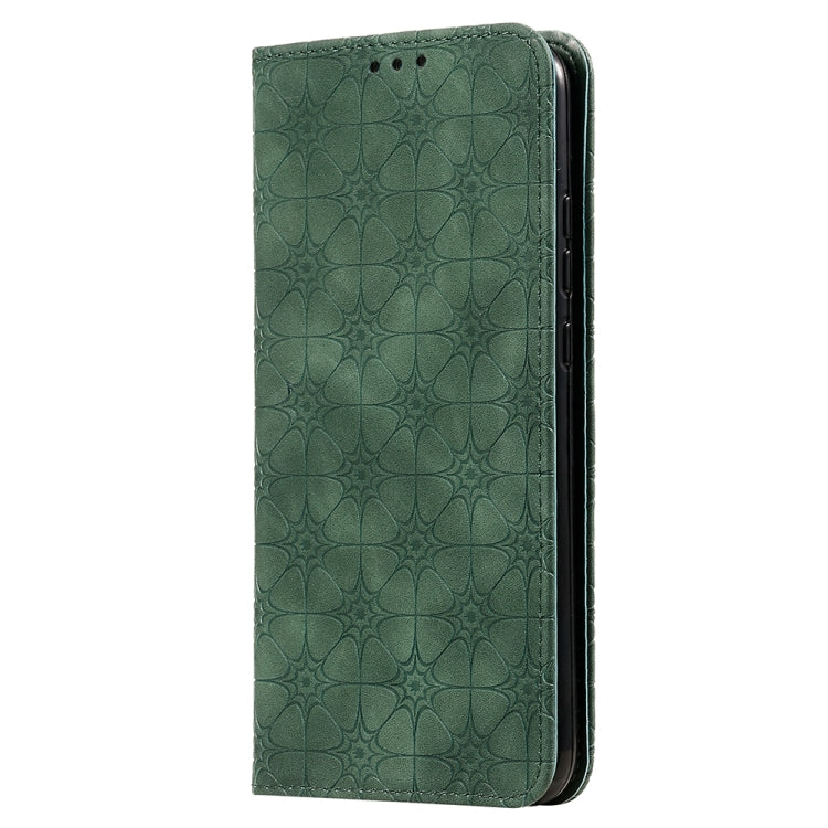 For Huawei P40 lite E / Y7p 2020 Lucky Flowers Embossing Pattern Magnetic Horizontal Flip Leather Case with Holder & Card Slots