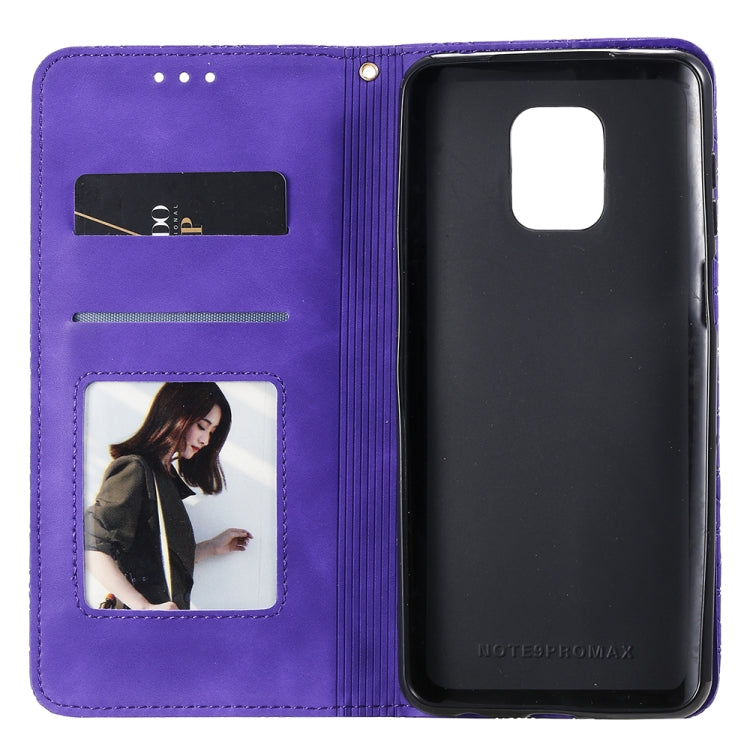 For Xiaomi Redmi Note 9 Pro Lucky Flowers Embossing Pattern Magnetic Horizontal Flip Leather Case with Holder & Card Slots