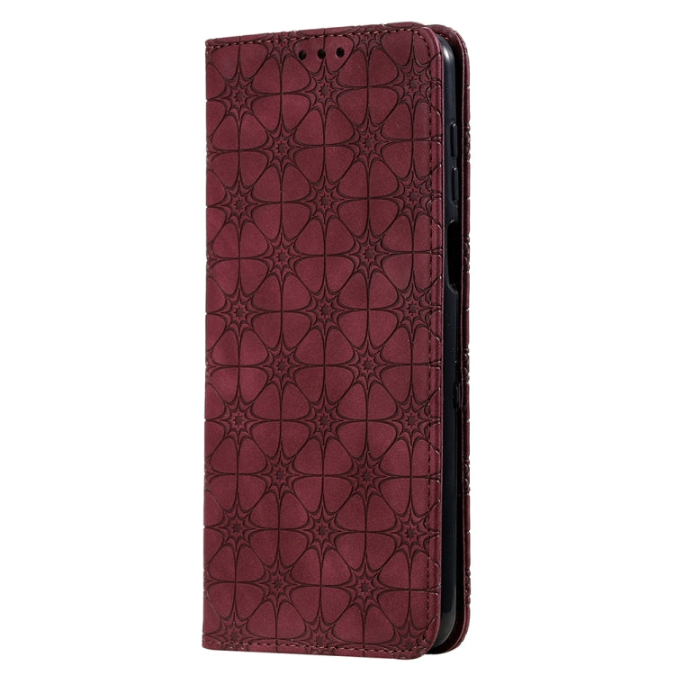 For Xiaomi Redmi Note 9 Pro Lucky Flowers Embossing Pattern Magnetic Horizontal Flip Leather Case with Holder & Card Slots