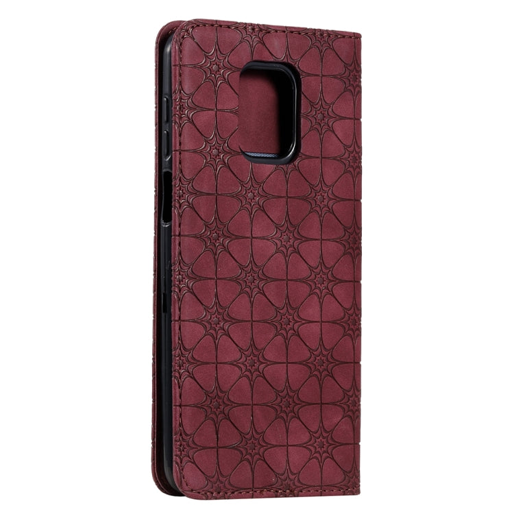 For Xiaomi Redmi Note 9 Pro Lucky Flowers Embossing Pattern Magnetic Horizontal Flip Leather Case with Holder & Card Slots