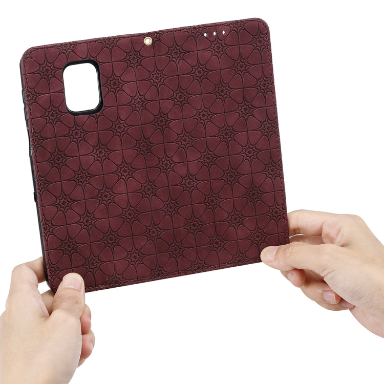 For Xiaomi Redmi Note 9 Pro Lucky Flowers Embossing Pattern Magnetic Horizontal Flip Leather Case with Holder & Card Slots